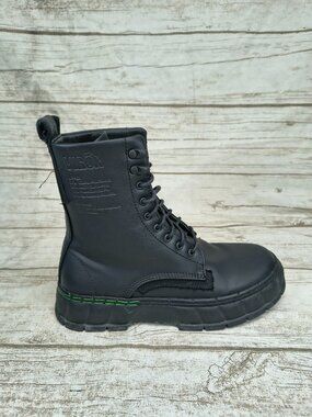 Viron Black Vegan Leather Buckle Ankle Boots Size 39